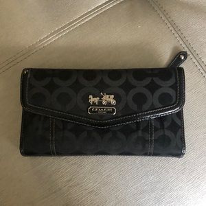 Coach wallet with checkbook insert